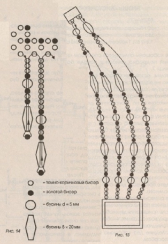 схема кулона-колье из бисера