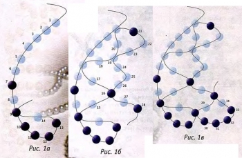схема плетения колье из бисера