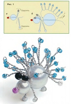 схема плетения дикобраза из бусин и бисера
