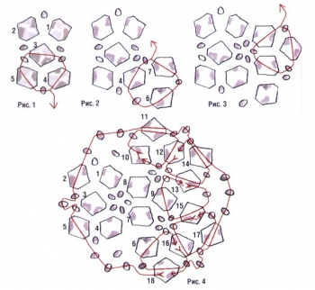 схема красивых колец из бусин