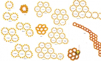 плетение цветков для колье