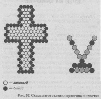 крестик сплетенный из бисера