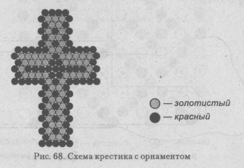 схема плетения крестика из бисера