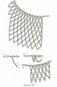 схема плетения воротника из стекляруса