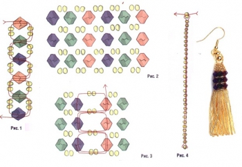 плетем праздничные серьги из бисера