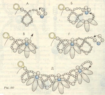 плетем колье из бисера и бусин