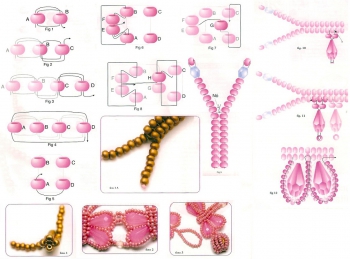 схема колье из бабочек