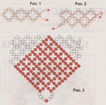 схема колье из бисера
