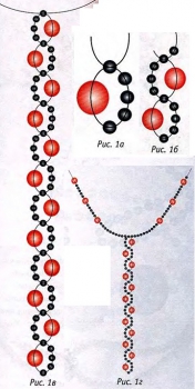 схема колье "клюква" и бисера