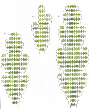 схема зеленых листочков из бисера
