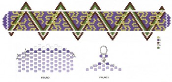 Схема браслета из бисера