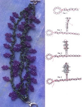 браслет виноградный из бисера