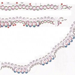 Схема плетения волнистого колье