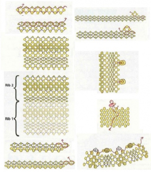 Схема плетения колье из золотого бисера