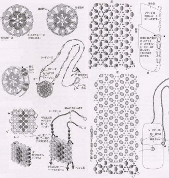 Схема плетения сумочек из кристаллов