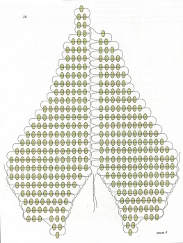 схема листа вьюнка из бисера