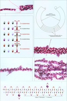 плетение колье из бисера