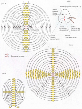 схема желтого зайца из бисера