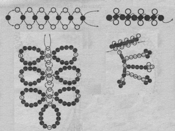 плетение колье с подвесками из бисера