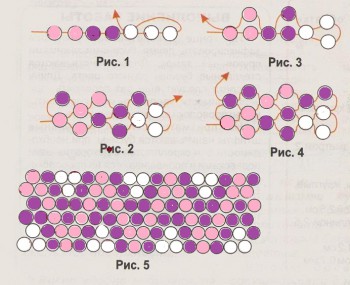схема плетения браслета змейка