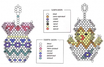 схема брелков из бисера к пасхе