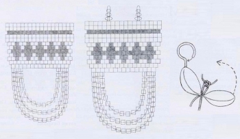 схема серебренного украшения из бисера