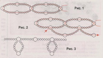 плетение колье из бисера