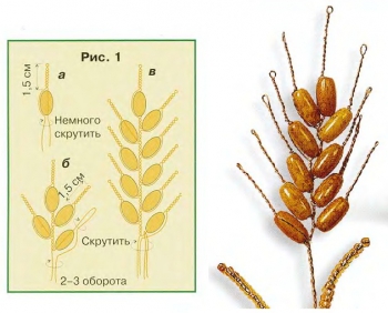 делаем рожь из бисера и проволоки