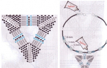 Схема плетения треугольного кулона из бисера рис.3