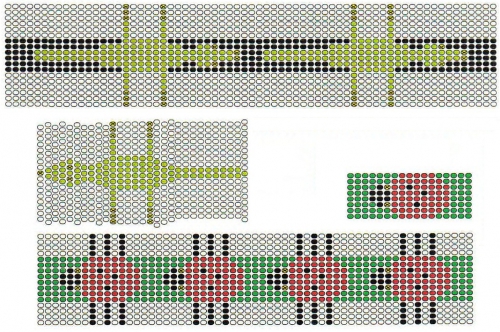 Схемы плетения браслетов с узором