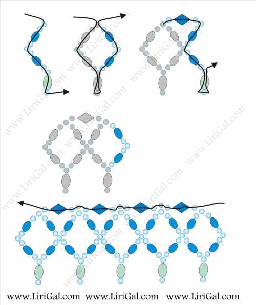 Плетем голубое ожерелье