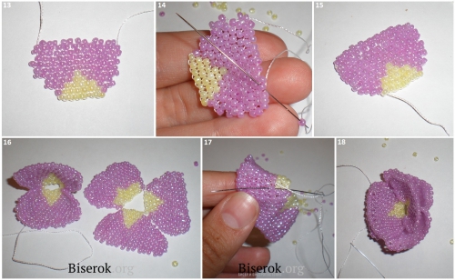 Пошаговый мастер-класс изготовления мака из бисера рис. 3