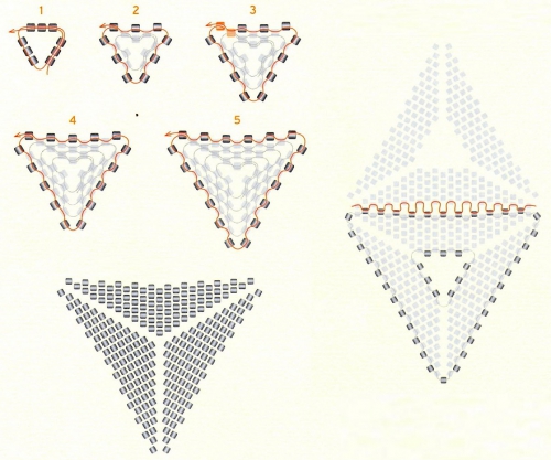 Схема плетения треугольника