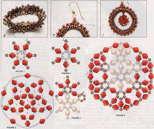 Схема плетения комплекта из бисера