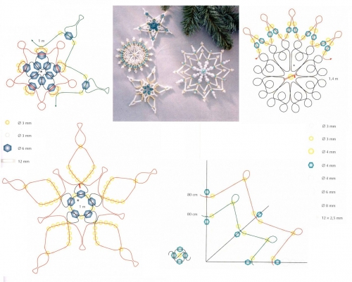 как сплести снежинку