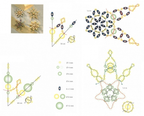 снежинки плетение схема