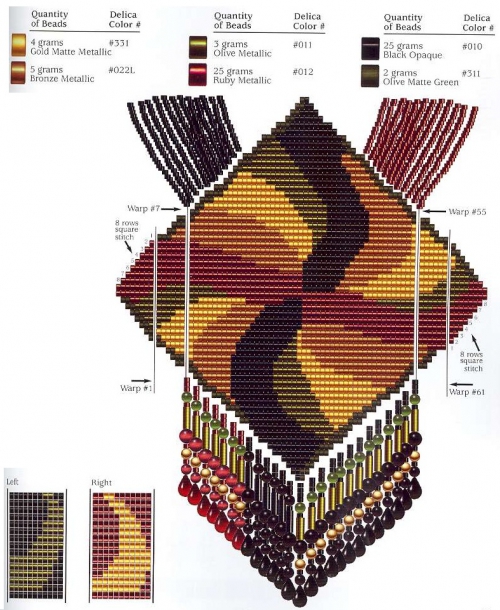 Схема узора из бисера