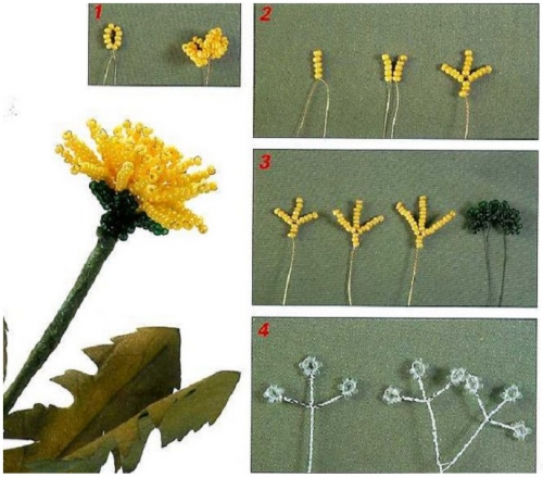 как сплести одуванчик