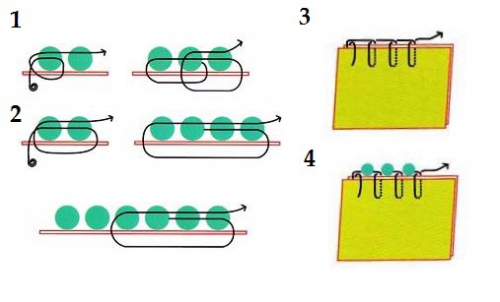схема того, как вышиваются украшения бисером