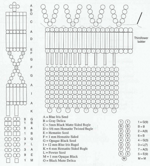 схема для плетения колье из бисера