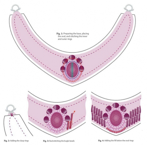Схема вышивки красивого колье