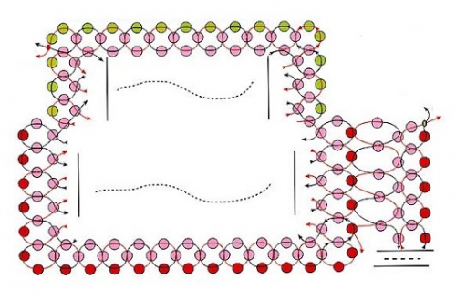 плетение из бисера кошелька