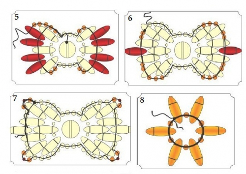 схема браслета из бисера Твин , бант, бантик, бантики