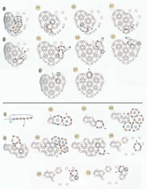 сувениры, изделия к 14 февраля, ко дню всех влюбленных, ко дню Святого Валентина, валентинки, бисер, схема 
