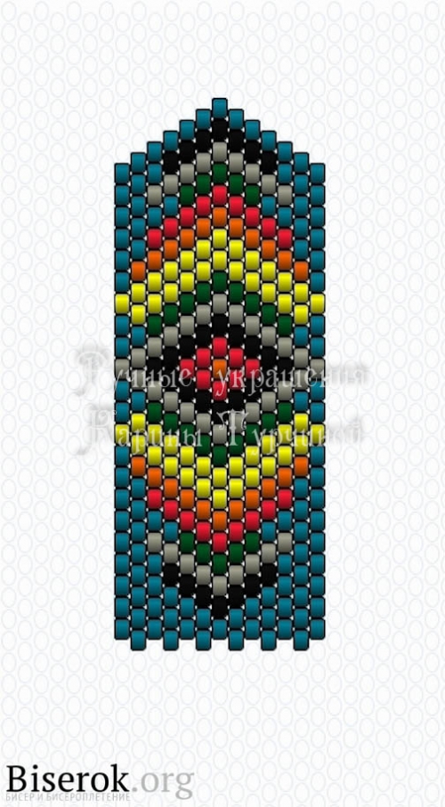 Серьги из бисера мозаикой схема
