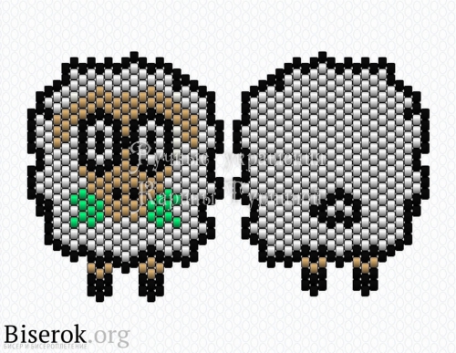 Схема овечки из бисера, символ 2015 года своими руками