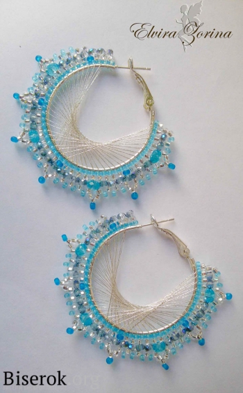сережки из бисера